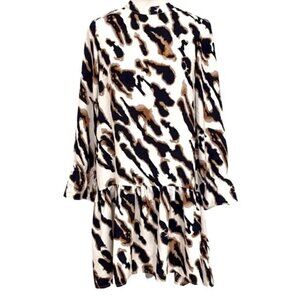 Vero Moda NWT animal print peplum drop waist flowy smock dress. Women's size XS